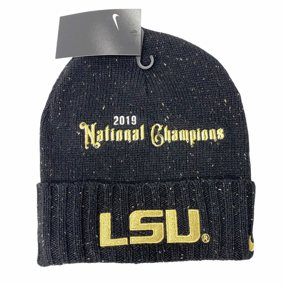 NEW Nike LSU Football 2019 National Champions Beanie Official Locker Room Cap